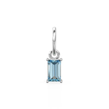 Load image into Gallery viewer, TINY Baguette Aquamarine Charm Pendant / 14k 18k Solid Gold Pendant / Baguette Aquamarine Pendant / Petite Aquamarine Charm / 5x3mm 6x3mm