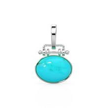 Load image into Gallery viewer, 18mm x 27mm 18k Solid Yellow Gold LARGE Sleeping Beauty Turquoise Pear Bezel Pendant Charm With 5.6mm Loop Jump Ring St Patricks Day