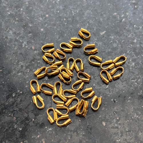 14k Solid Yellow Gold Wire Guard Cord Cover Protector Stringing Finding With 0.6mm Holes 10pc St Patricks Day