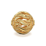 10mm Leaf Filigree 18k Solid Gold Handmade Designer Round Spacer Bead Finding St Patricks Day