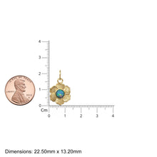Load image into Gallery viewer, 18k Gold Flower opal Charm Pendant / 5 mm Round Opal / 18k Gold Pendant / Opal Jewelry Multi Fire Opal, October Birthstone Necklace Pendant