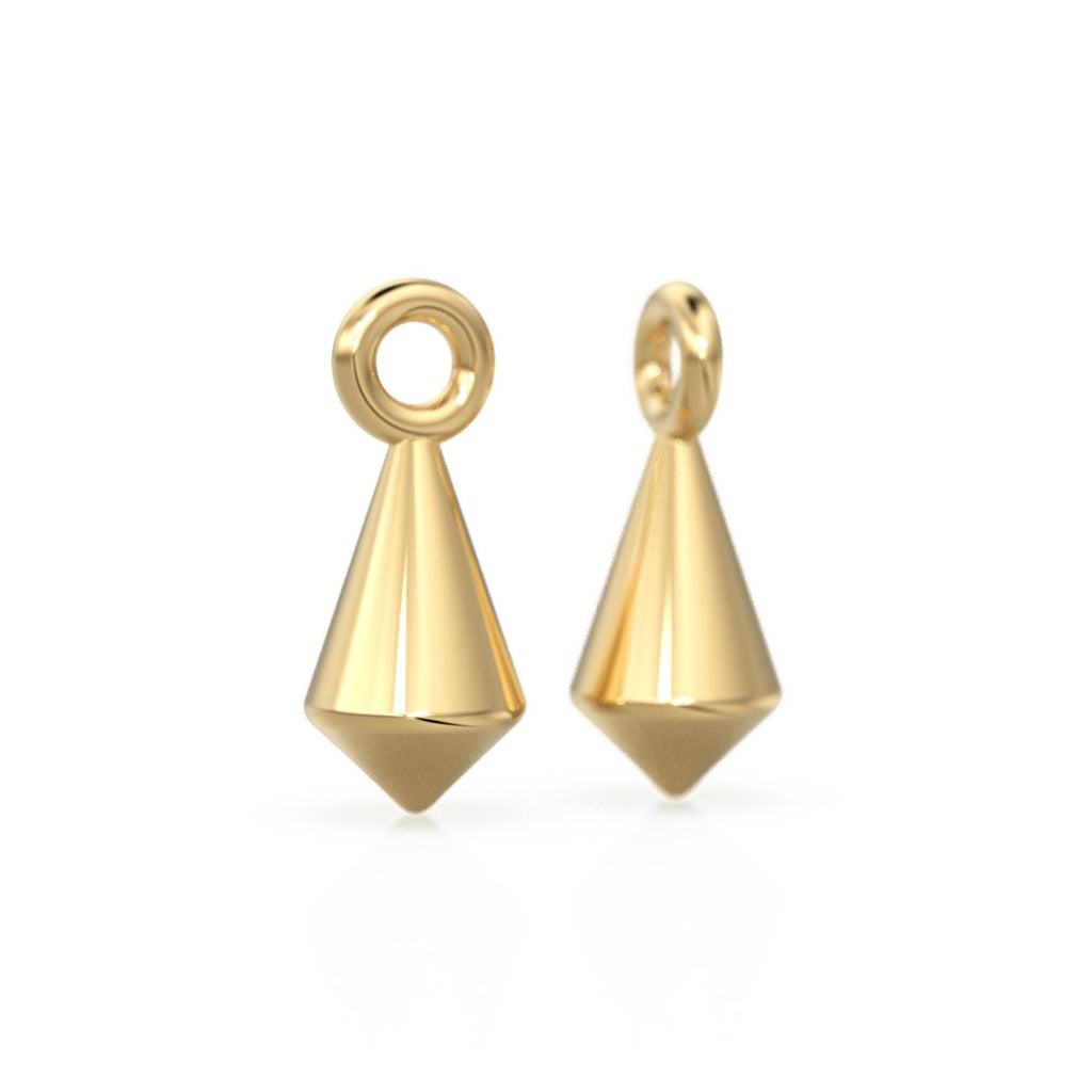14K Yellow Gold Kite-Shaped Component - 7.3mm x 3.2mm