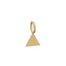 Load image into Gallery viewer, 2pc Triangle 18k Gold Charm, 9.4mm Engravable Charm, Minimalist Engravable Charm, Geometric  Gold Pendant, Necklace charm, Bracelet Charm