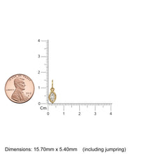 Load image into Gallery viewer, 0.25ct Thick Bezel Diamond Marquise Cut Solid Gold Charm / White Gemstone Handmade Pendant / 14k April Birthstone Jewelry Making Finding