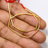 18k Solid Yellow Gold Tube Beads 11mm Smooth Spacer Beads for Jewelry Making – 5 Pieces Craft Supplies