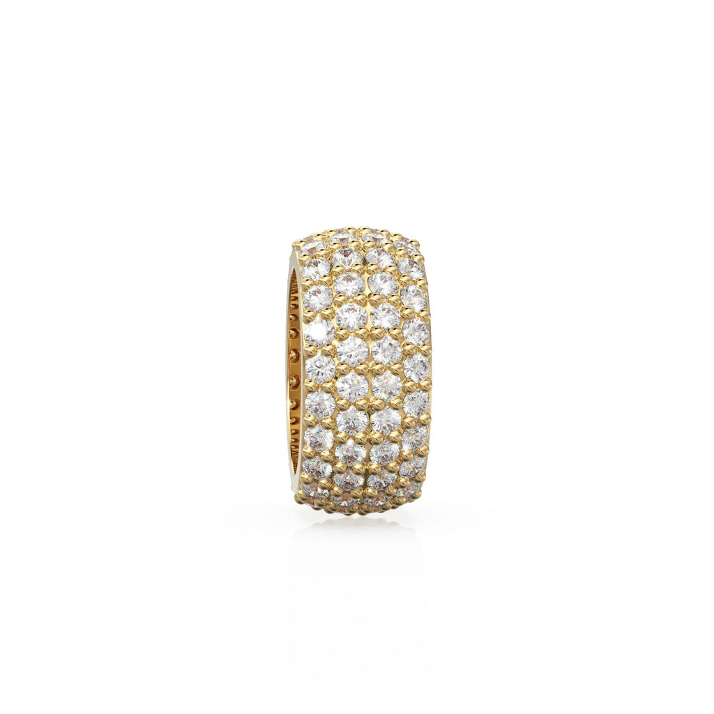 18k Solid Yellow Gold Oval Diamond Roundel Eternity Pave 10mm Beads for Elegant Jewelry Making