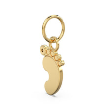 Load image into Gallery viewer, 18k Solid Gold Baby Footprint Charm Pendant with Diamond Accent – Newborn Keepsake Jewelry in Yellow, White & Rose Gold