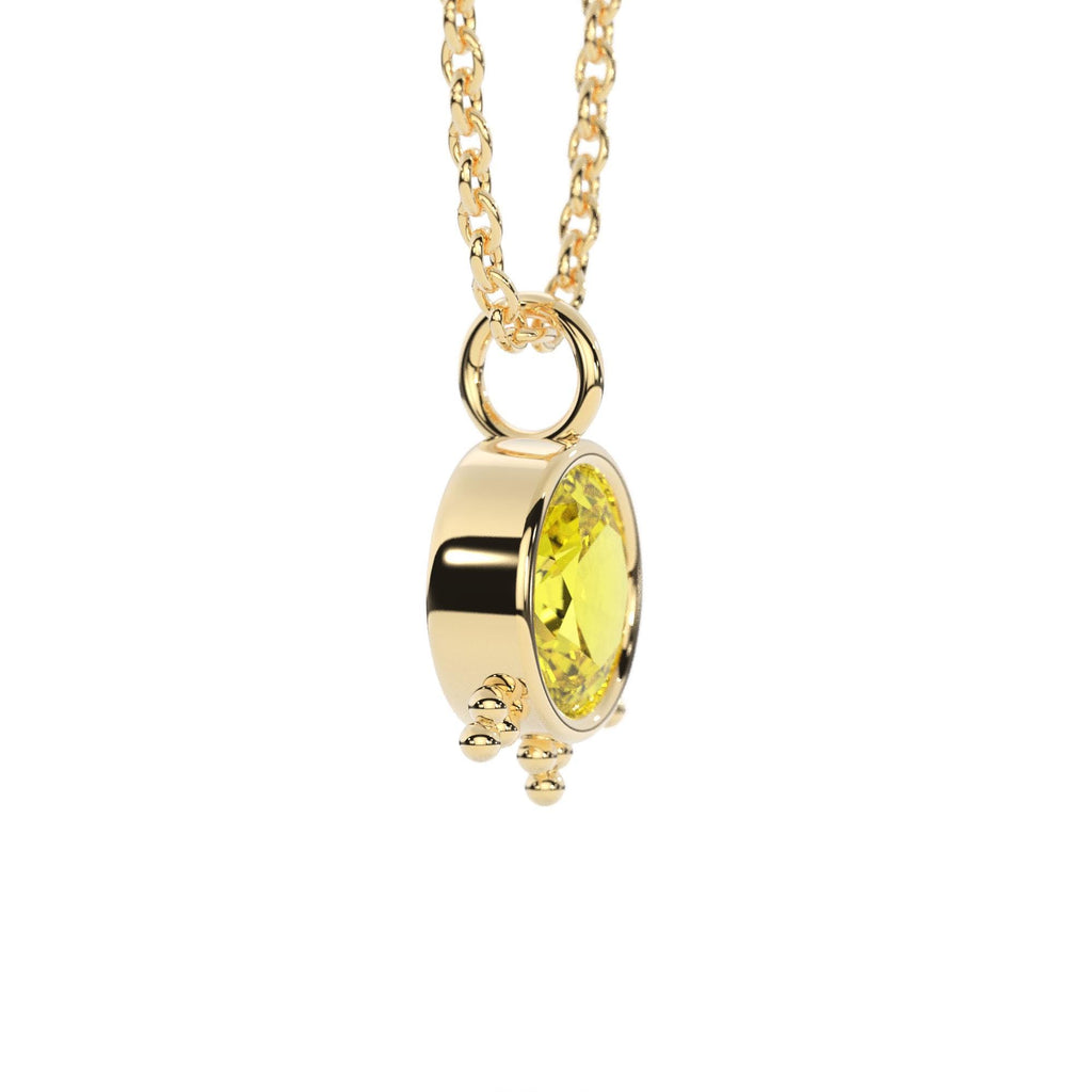 2.54ct 14K Solid Gold Natural Yellow Sapphire Necklace – Luxury Heirloom Fine Jewelry Anniversary Gift for Her / Oval September Birthstone