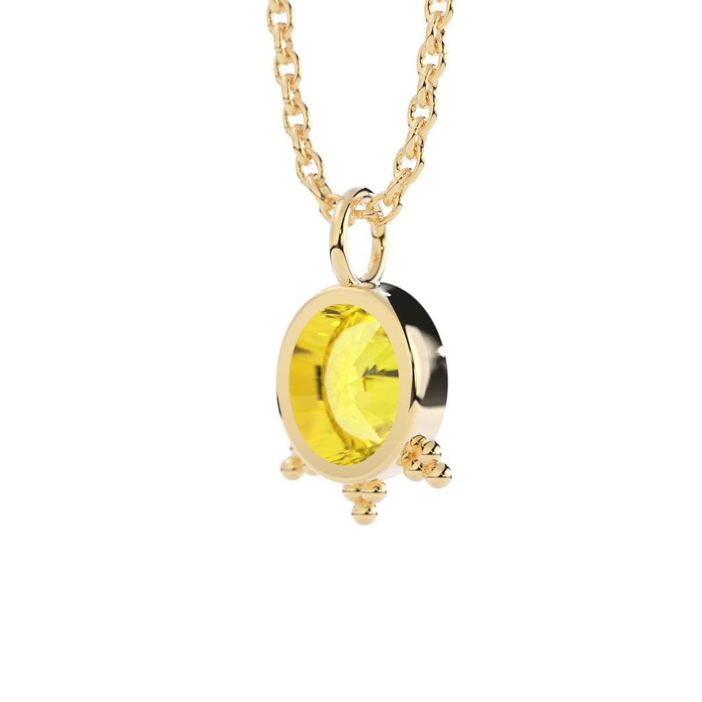 2.54ct 14K Solid Gold Natural Yellow Sapphire Necklace – Luxury Heirloom Fine Jewelry Anniversary Gift for Her / Oval September Birthstone