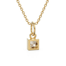 Load image into Gallery viewer, 0.25ct Princess Cut Diamond 14K Solid Gold Necklace – Handmade Fine Jewelry Anniversary Gift for Her / Square April Birthstone Present