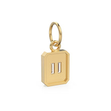 Load image into Gallery viewer, 2 Baguette Diamond Bar Pendant  / 18k Solid Gold Diamond Charm / Baguette Diamond 14k Gold Pendant / Emerald Cut Diamond Charm / Sale