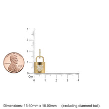 Load image into Gallery viewer, 18k Solid Gold Diamond Heart Padlock Charm Pendant, Pavé Lock Pendant Heart Design, Luxury Gold Diamond Jewelry for Necklace or Bracelet