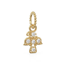 Load image into Gallery viewer, 18k Solid Gold Angel Bird Charm Pendant with Natural Diamonds / Minimalist Dainty Jewelry, Moon Knight Inspired Gold Necklace Charm