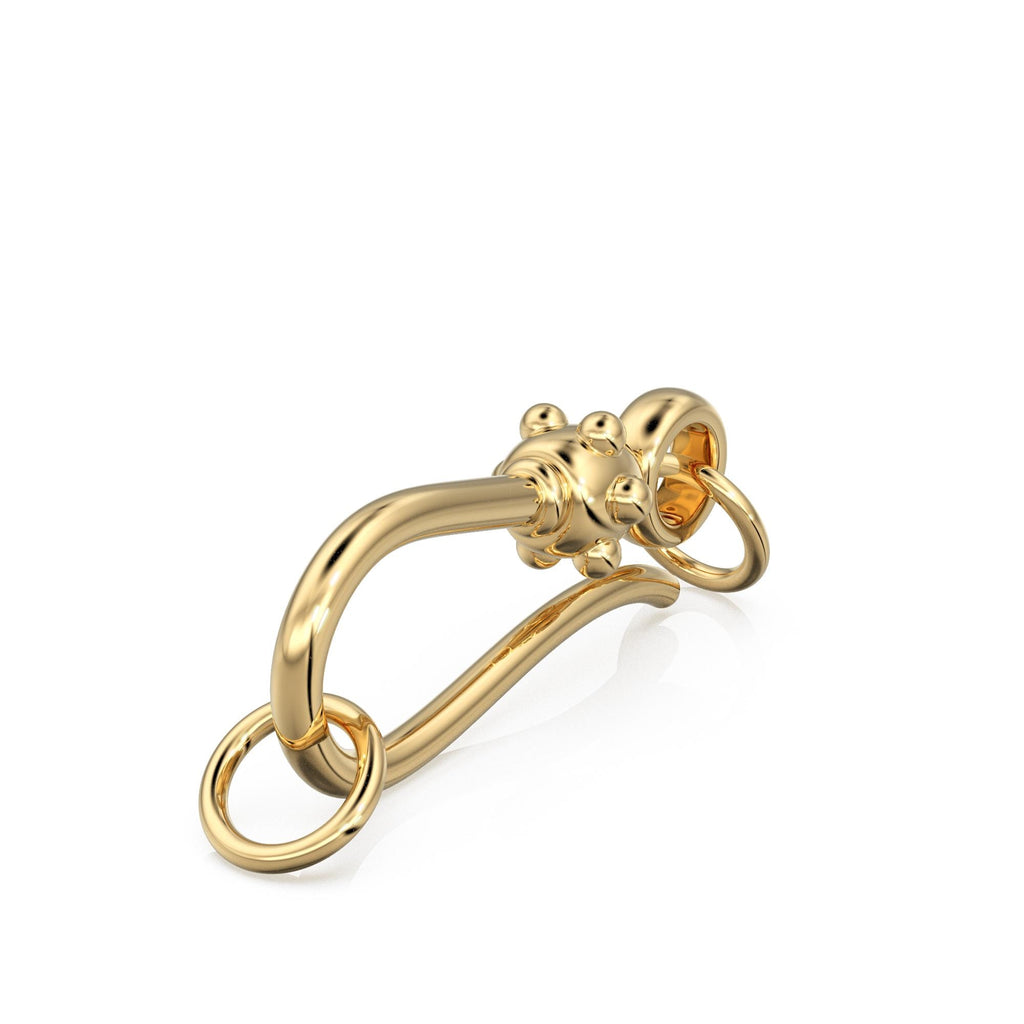 20mm HUGE Tribal Hook 18k Solid Gold Clasp / Handmade Old Fashioned Antique Lock for Necklace / Jewelry Making Supplies / Findings