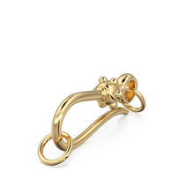 Load image into Gallery viewer, 20mm HUGE Tribal Hook 18k Solid Gold Clasp / Handmade Old Fashioned Antique Lock for Necklace / Jewelry Making Supplies / Findings