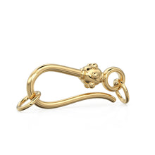 Load image into Gallery viewer, 20mm HUGE Tribal Hook 18k Solid Gold Clasp / Handmade Old Fashioned Antique Lock for Necklace / Jewelry Making Supplies / Findings