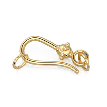 Load image into Gallery viewer, 20mm HUGE Tribal Hook 18k Solid Gold Clasp / Handmade Old Fashioned Antique Lock for Necklace / Jewelry Making Supplies / Findings