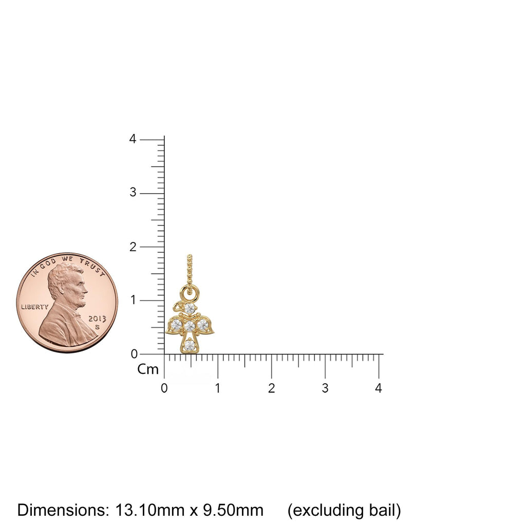 18k Solid Gold Angel Bird Charm Pendant with Natural Diamonds / Minimalist Dainty Jewelry, Moon Knight Inspired Gold Necklace Charm