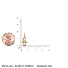 Load image into Gallery viewer, 18k Solid Gold Angel Bird Charm Pendant with Natural Diamonds / Minimalist Dainty Jewelry, Moon Knight Inspired Gold Necklace Charm