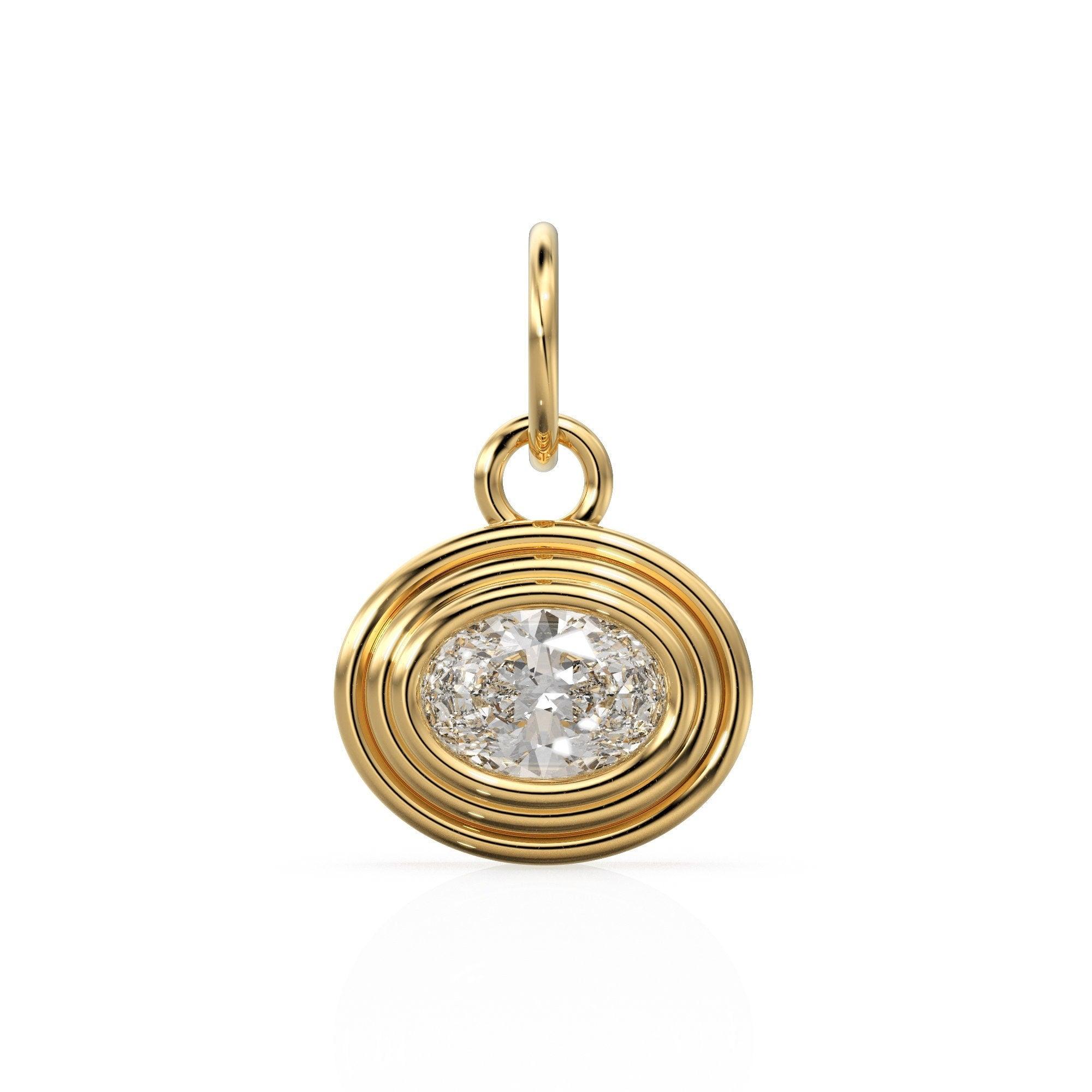 Diamond & 14K Solid discount Gold Pendant Charm