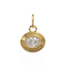 Load image into Gallery viewer, 0.50 carat Natural Diamond Charms 14k Yellow Solid Gold Bubble Bezel Charm Pendant Brilliant Oval Diamond Bezel 18K Gold Jewelry Finding - Jalvi &amp; Co.