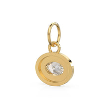 Load image into Gallery viewer, 0.50 carat Natural Diamond Charms 14k Yellow Solid Gold Bubble Bezel Charm Pendant Brilliant Oval Diamond Bezel 18K Gold Jewelry Finding - Jalvi &amp; Co.