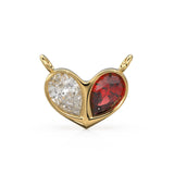 0.70ct Jumbo Sweetheart Ruby Diamond Heart Solid Gold Pendant Gift for him or her / Love Charm