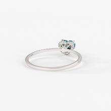 Load image into Gallery viewer, 1.02 Carat Heart Green Blue Sapphire Engagement Ring / Sapphire Cocktail Ring / White Gold Anniversary Ring / Sapphire Diamond Proposal Ring - Jalvi &amp; Co.