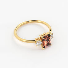Load image into Gallery viewer, 1.1 Carat Red Orange Padparadscha Sapphire Luxury Ring / Unique Yellow Gold Sapphire Ring / Engagement Ring / Sapphire and Diamonds Ring - Jalvi &amp; Co.