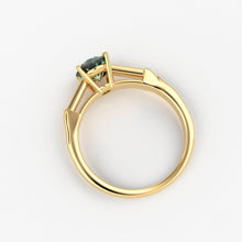Load image into Gallery viewer, 1.412 Carat Round Cut Green Sapphire Luxury Ring / Unique White Gold Sapphire Ring / Engagement Ring / Teal Sapphire Diamond Cocktail Ring - Jalvi &amp; Co.