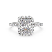 Load image into Gallery viewer, 1 Carat GIA Radiant Cut Diamond Halo Engagement Ring, Solid Gold Engagement Ring, GIA Certified Diamond Ring, Real Solitaire Diamond Ring, - Jalvi &amp; Co.