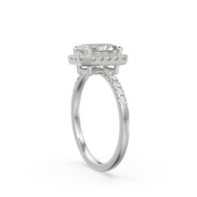 Load image into Gallery viewer, 1 Carat GIA Radiant Cut Diamond Halo Engagement Ring, Solid Gold Engagement Ring, GIA Certified Diamond Ring, Real Solitaire Diamond Ring, - Jalvi & Co.
