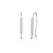 Load image into Gallery viewer, 1 Diamond Set Ear Wires Finding 16.45mm 21 GAUGE 14k 18k Solid Gold Brilliant Round Diamond Earring - Jalvi & Co.