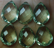 Load image into Gallery viewer, 1 Match Pair Green Amethyst Faceted Pear Shape Briolettes Calibrated Size 10X14mm - Jalvi &amp; Co.