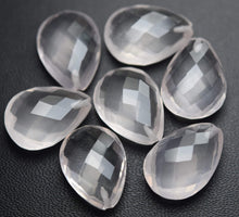 Load image into Gallery viewer, 1 Match Pair, Half Drill, Super Rare Aaa Natural Rose Quartz Faceted Pear Briolettes Calibrated Size 13X18mm - Jalvi &amp; Co.