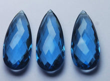 Load image into Gallery viewer, 1 Match Pair, London Blue Quartz Faceted Pear Shaped Briolettes, 15X35mm Long Size, - Jalvi & Co.