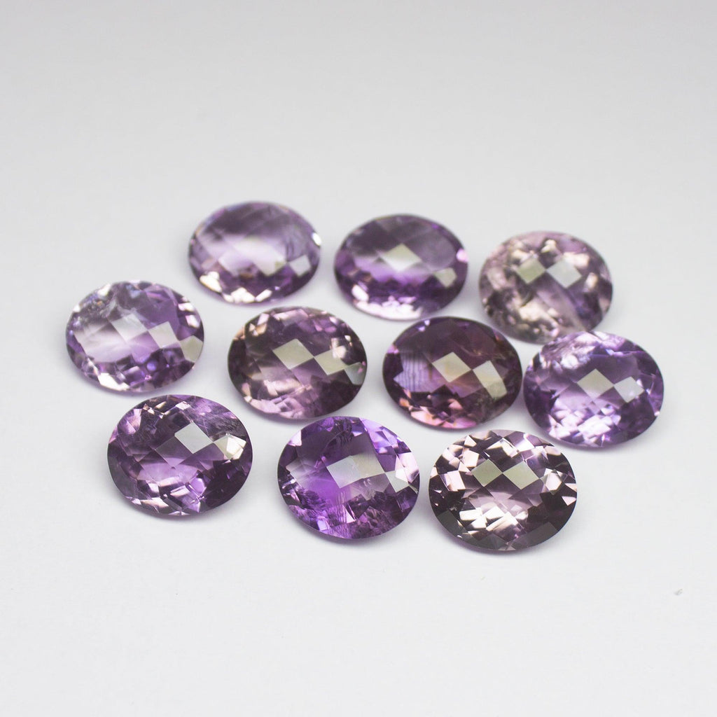 1 matching pair Natural Pink Amethyst Faceted Oval Cut Shape Loose Gemstone 17x14mm - Jalvi & Co.