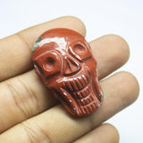1 pc, 38x25mm, Red Jasper Cabochon Skull Carved Beads, Jasper Beads