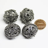 1 Tribal Huge Spacer Bead Antique Silver Tone