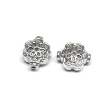 Load image into Gallery viewer, 10 Floral Spacer Beads Antique Silver Tone Flower Bead - SC154 - Jalvi &amp; Co.