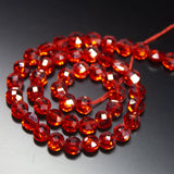 10 inches, 5mm, Red Zircon Faceted Coin Briolette Beads Strand, Zircon Beads