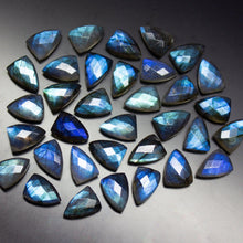 Load image into Gallery viewer, 10 Matched Pair, Finest Quality, Natural Labradorite Faceted Small Pyramid Briolette Beads, 7x10mm Size. - Jalvi &amp; Co.