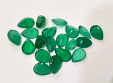 Load image into Gallery viewer, 10 Matched Pairs Undrilled Green Onyx Faceted Pear Shape, 7X5mm - Jalvi & Co.