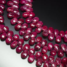 Load image into Gallery viewer, 10 matching pair, 10mm, Natural Blood Red Ruby Faceted Pear Drop Briolette Loose Gemstone Beads, Natural Ruby, Ruby Briolette - Jalvi &amp; Co.
