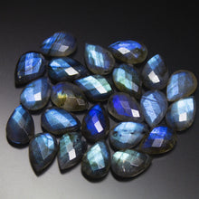 Load image into Gallery viewer, 10 matching pair, 12mm Matched Pair, Faceted Pear Shape Briolettes Blue Flash Labradorite - Jalvi &amp; Co.