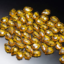 Load image into Gallery viewer, 10 matching pair, 12x7mm, Golden Citrine Carving Pear Drop Beads Necklace, Quartz Beads - Jalvi & Co.