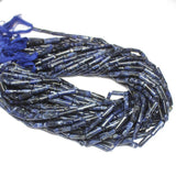 10 x Natural Blue Sodalite Smooth Tube Gemstone Loose Spacer Beads 9mm 13mm 12