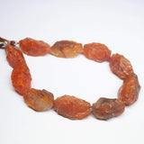 11 inch, 27-31mm, Natural Carnelian Rough Hammered Uneven Marquise Shape Beads, Carnelian Beads