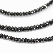 Load image into Gallery viewer, 13.5ct Natural Jet Black Diamond Faceted Rondelle Beads 14&quot; Strand 1.5-2.3mm - Jalvi &amp; Co.