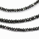 13.5ct Natural Jet Black Diamond Faceted Rondelle Beads 14
